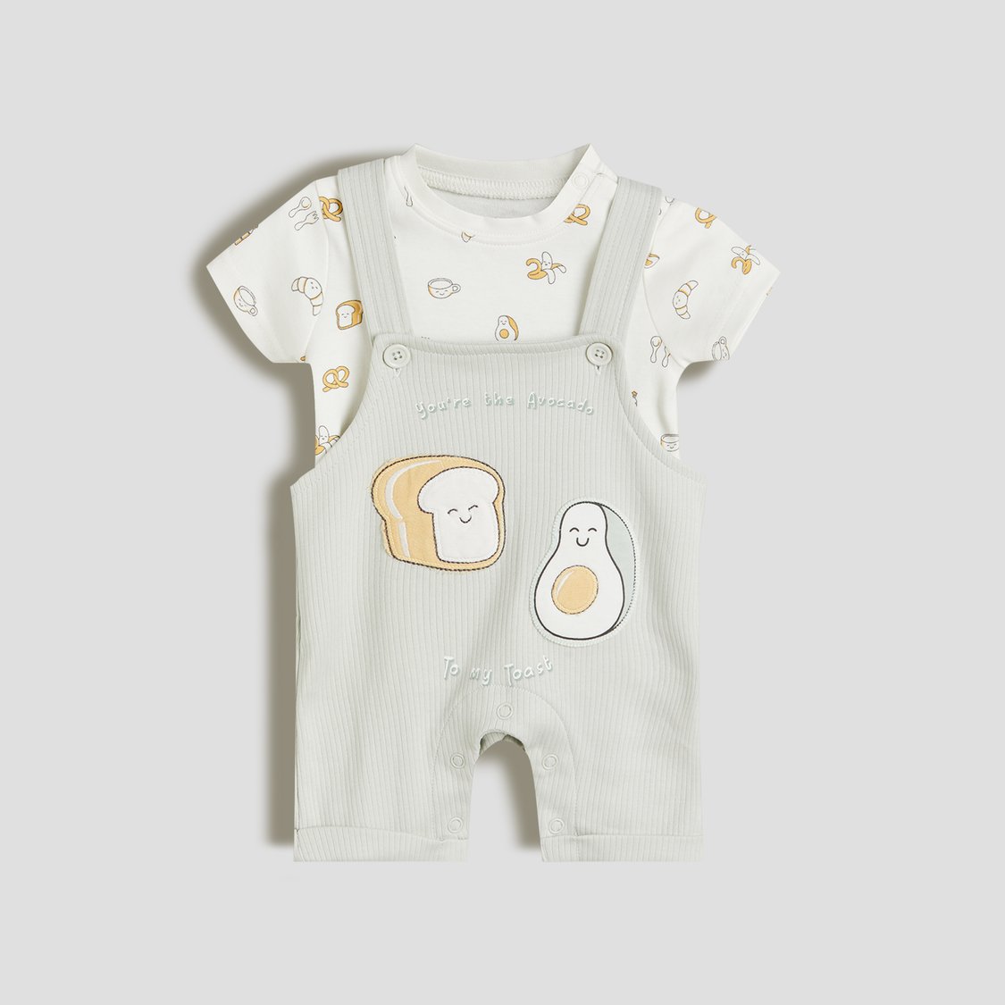 Juniors Applique Dungaree with T-shirt Set