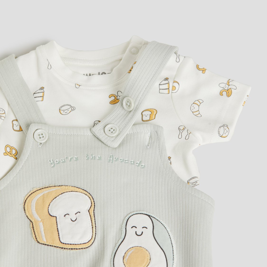 Juniors Applique Dungaree with T-shirt Set
