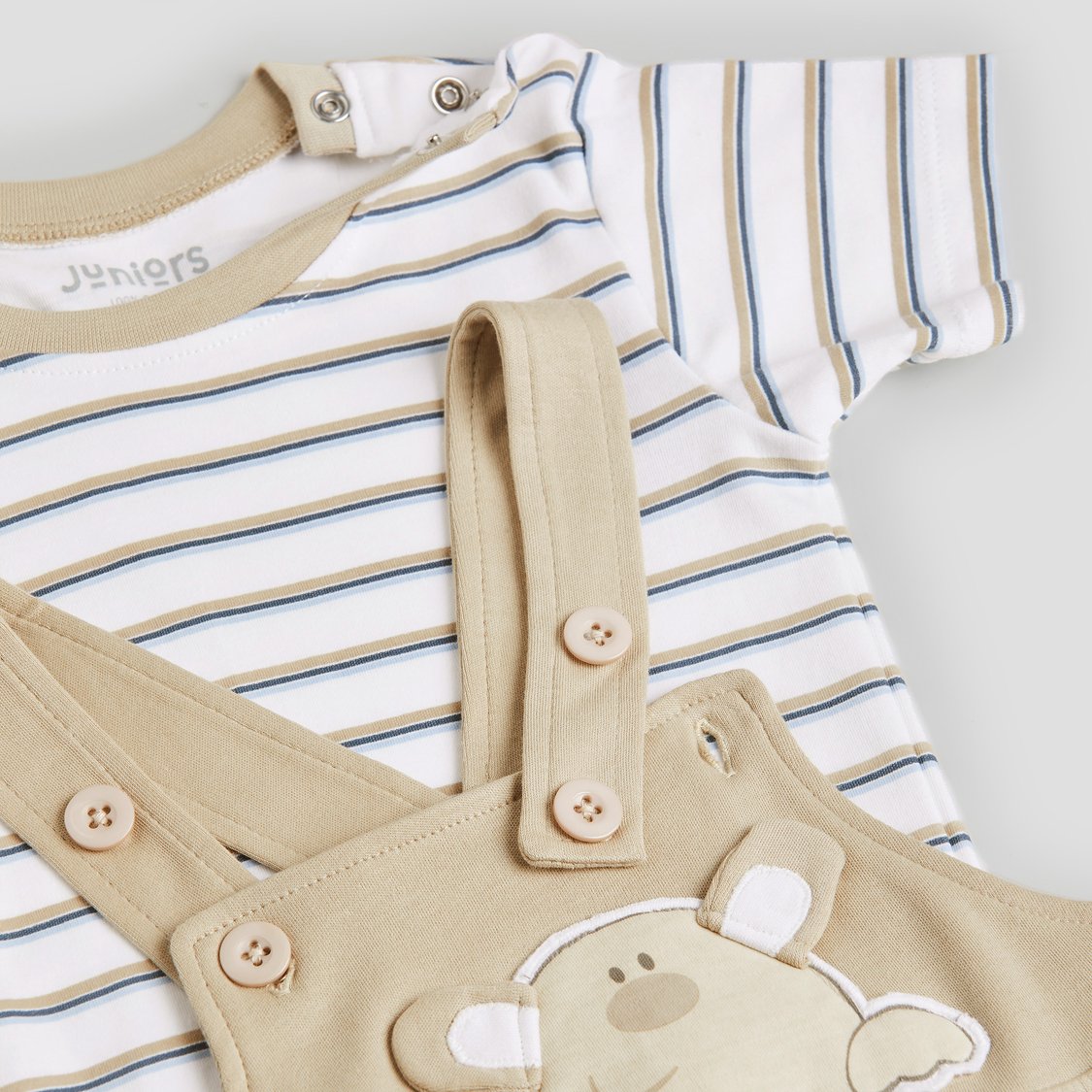 Juniors Applique Dungaree with T-shirt Set