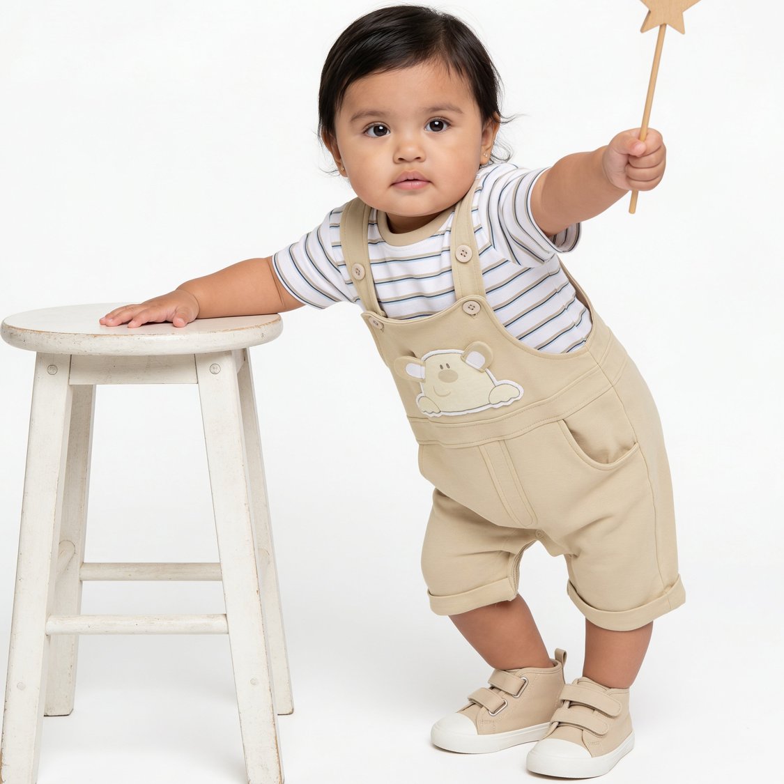 Juniors Applique Dungaree with T-shirt Set