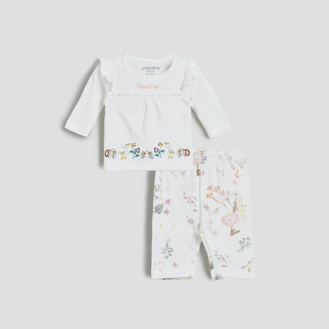 Juniors Embroidered Top & Pyjama Set
