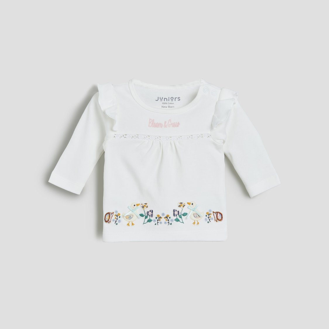 Juniors Embroidered Top & Pyjama Set