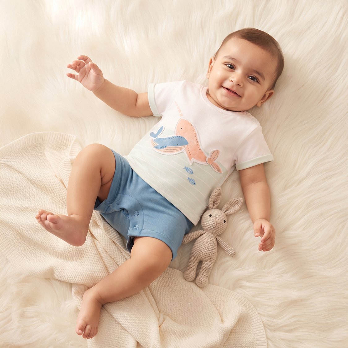Juniors Whale Applique Rompers