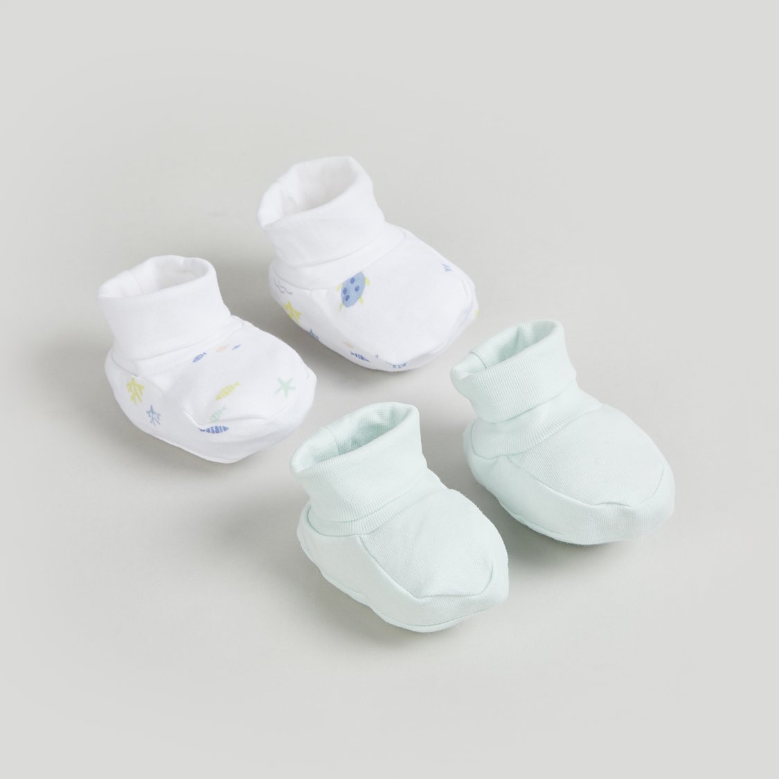 Juniors Solid Booties - Pack of 2