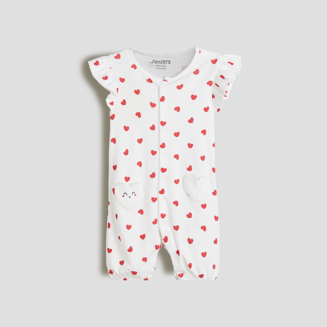 Juniors Heart Print Rompers