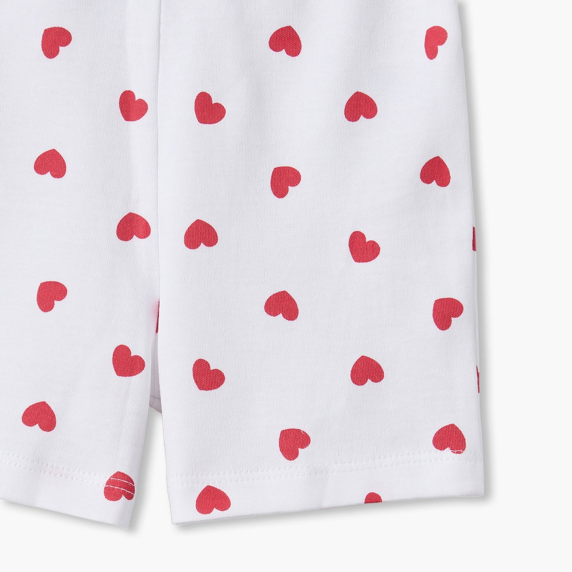 Juniors Heart Printed T-shirt & Shorts Set