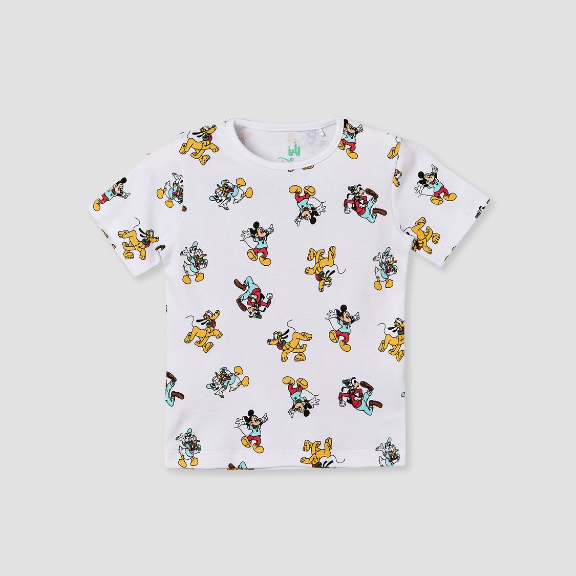 Juniors Mickey Mouse and Friends Print T-shirt & Dungaree Set
