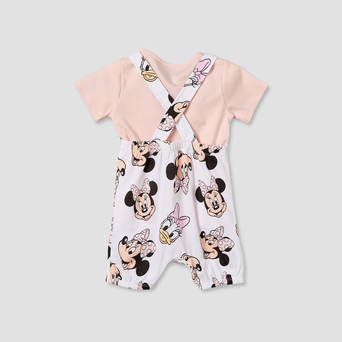Juniors Minnie Mouse and Daisy Duck Print Dungarees with T-shirt Set
