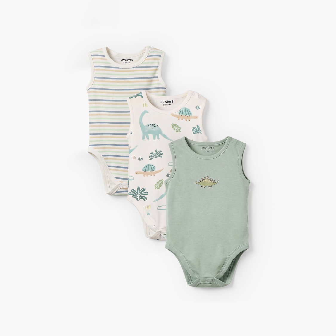 Juniors Dinosaur Print Bodysuit - Pack of 3