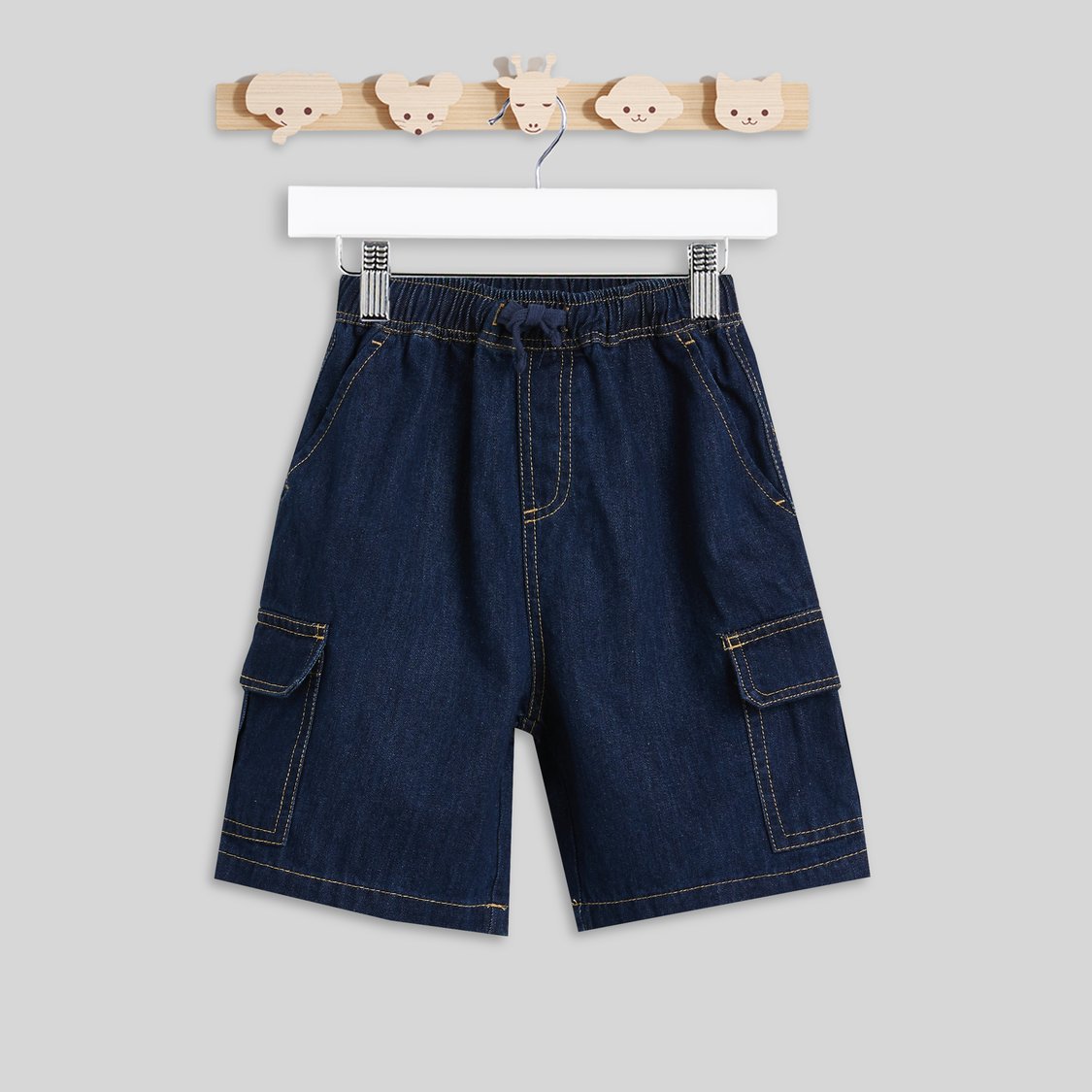 Juniors Washed Denim Cargo Shorts