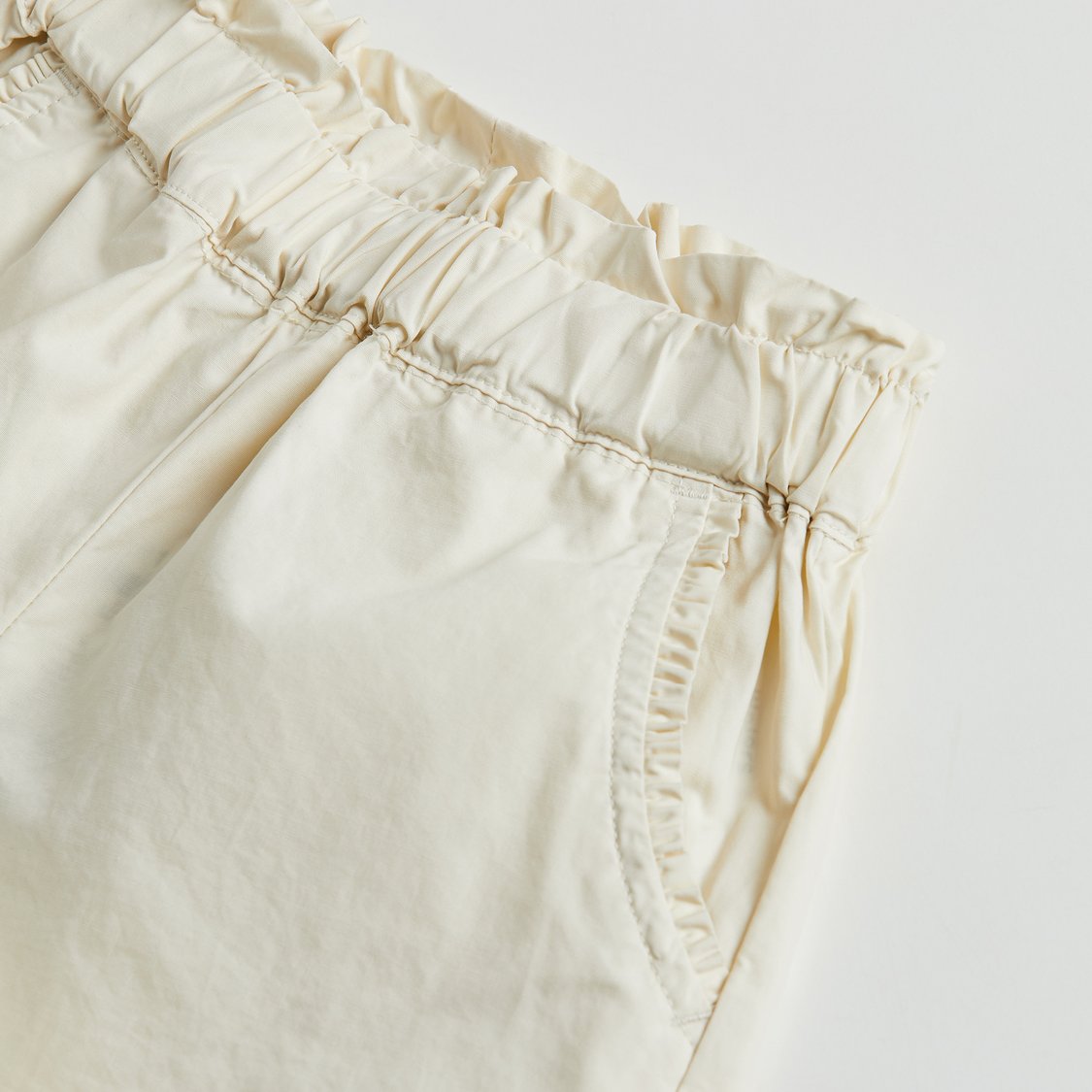 Juniors Solid Paperbag Waist Shorts