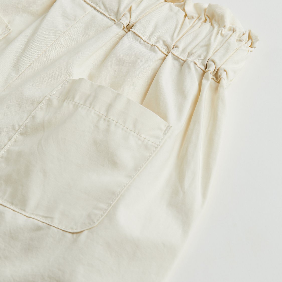 Juniors Solid Paperbag Waist Shorts