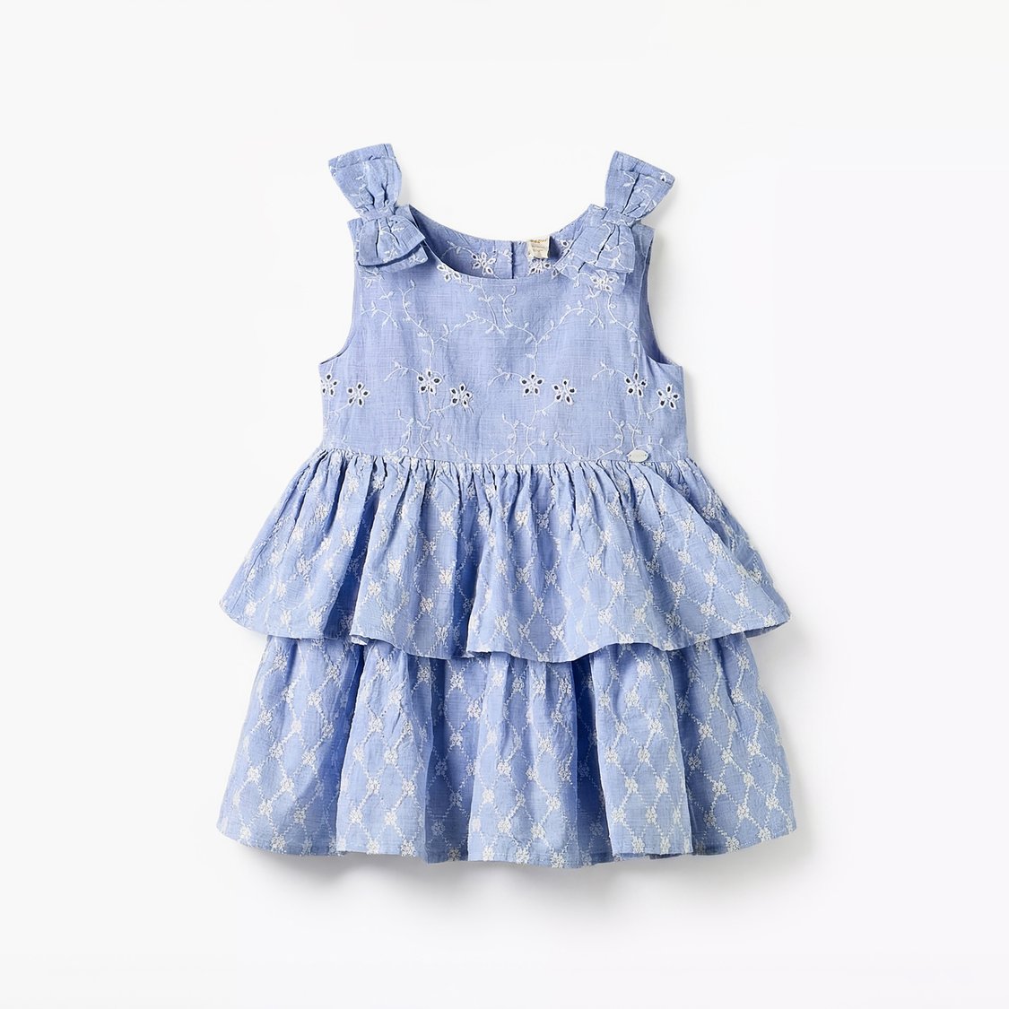 Giggles Embroidered Tiered Dress
