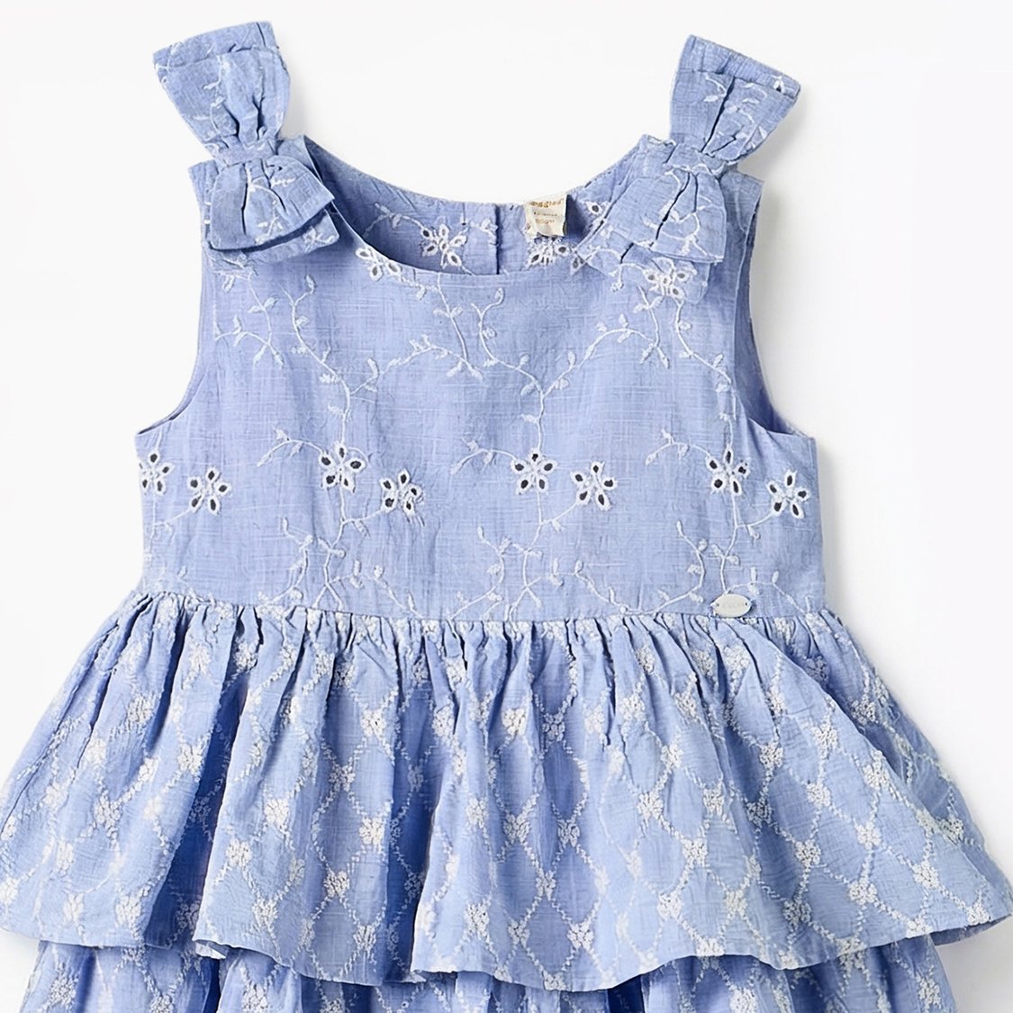 Giggles Embroidered Tiered Dress