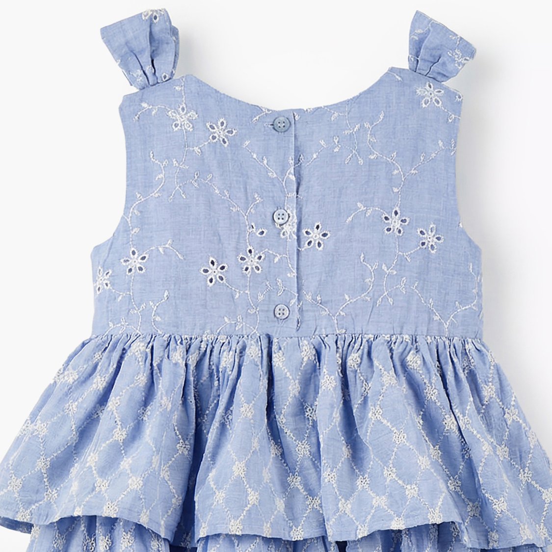 Giggles Embroidered Tiered Dress