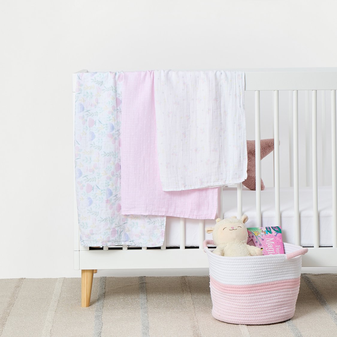 Juniors 3-Piece Printed Muslin Swaddle Blanket Set - 100x100cm