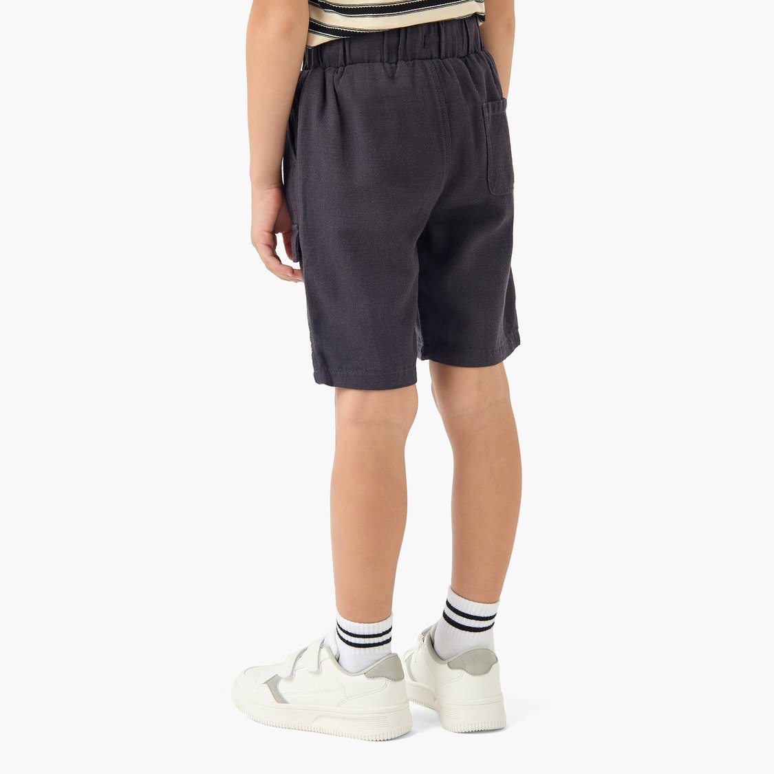 Eligo Solid Drawstring Waist Cargo Shorts