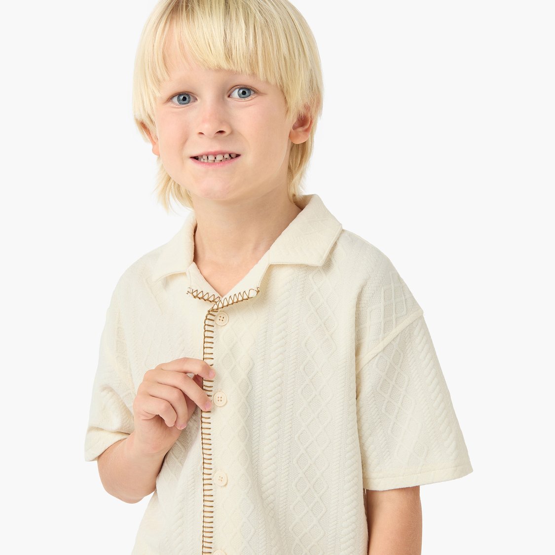 Eligo Embroidered Shirt and Shorts Set