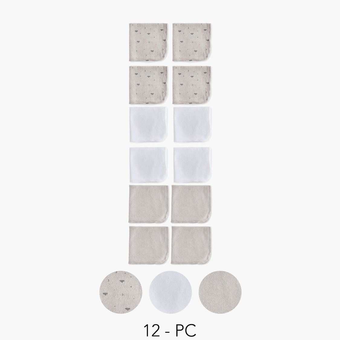 Juniors 12-Piece Assorted Wash Cloth Set - 27x25cm