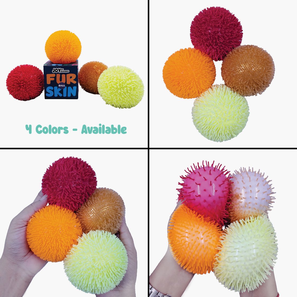 Scoobies Fur Skin Soft & Spiky Ball