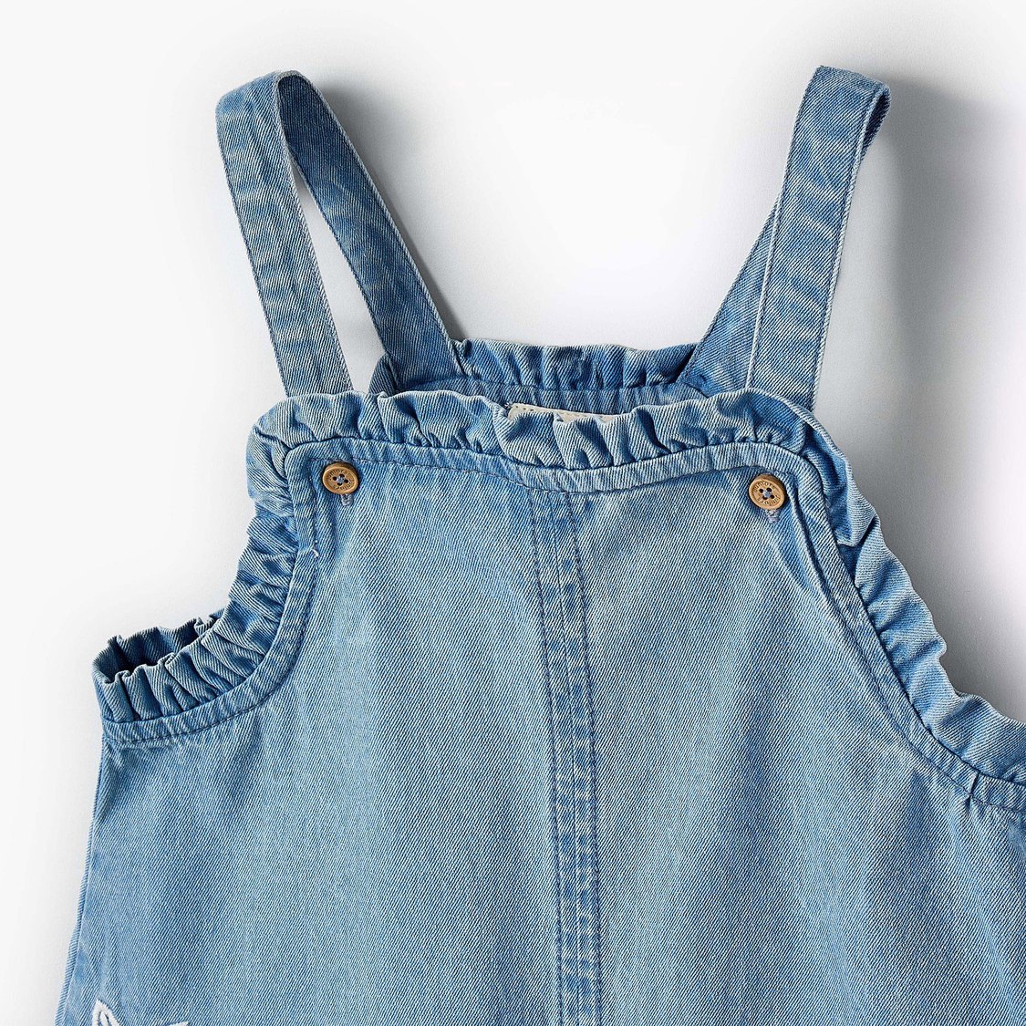 Juniors Floral Embroidered Pinafore Dress