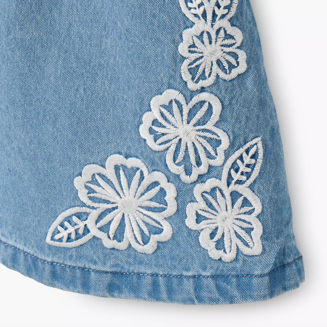 Juniors Floral Embroidered Pinafore Dress