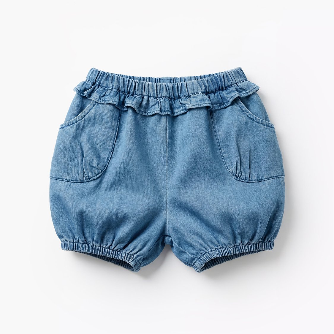 Juniors Ruffle Detail Elasticated Denim Shorts