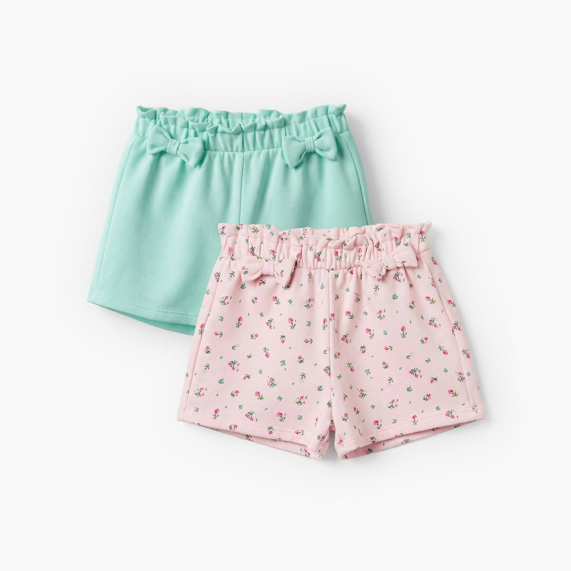 Juniors Assorted Paperbag Waist Shorts - Pack of 2
