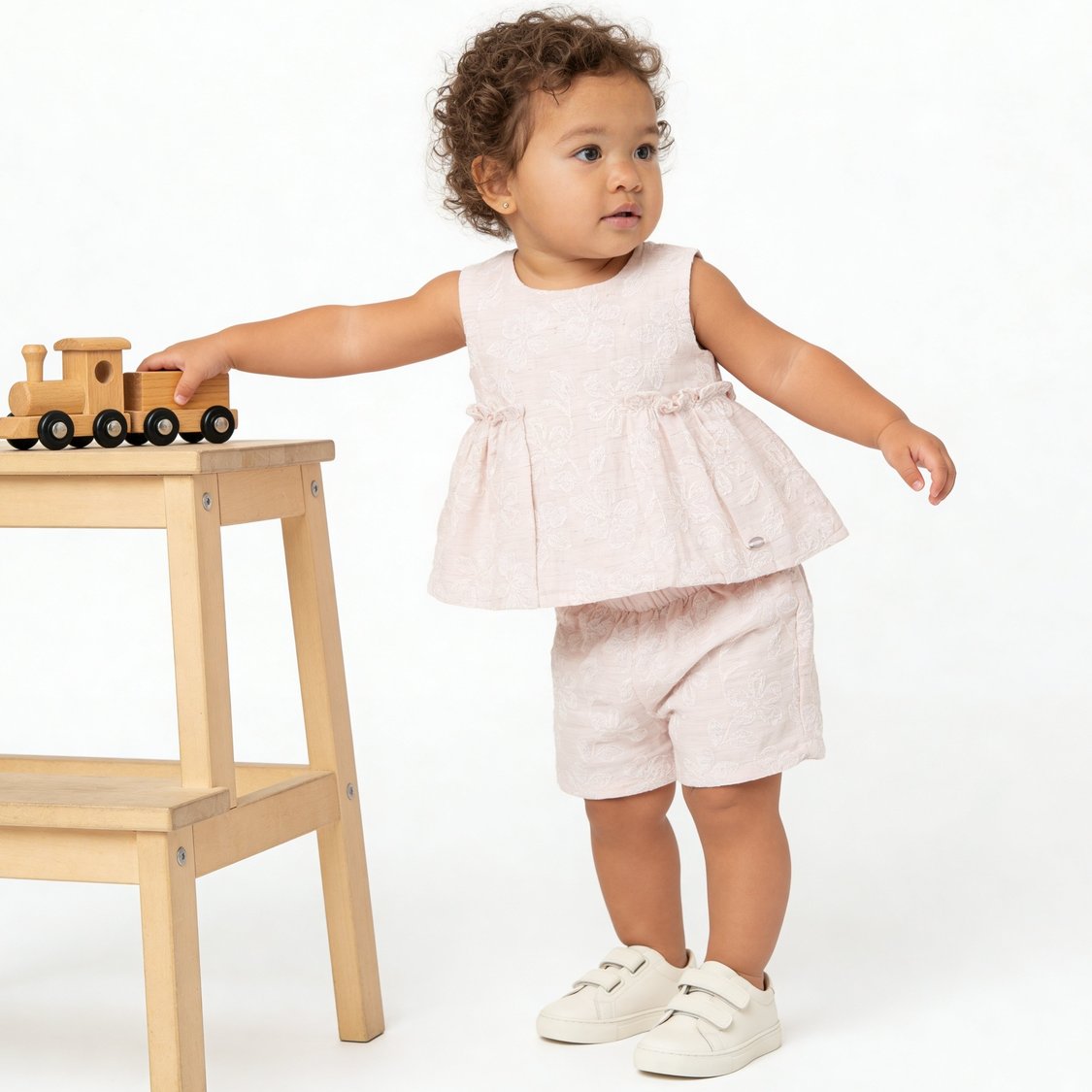 Giggles Embroidered A-Line Top and Shorts Set