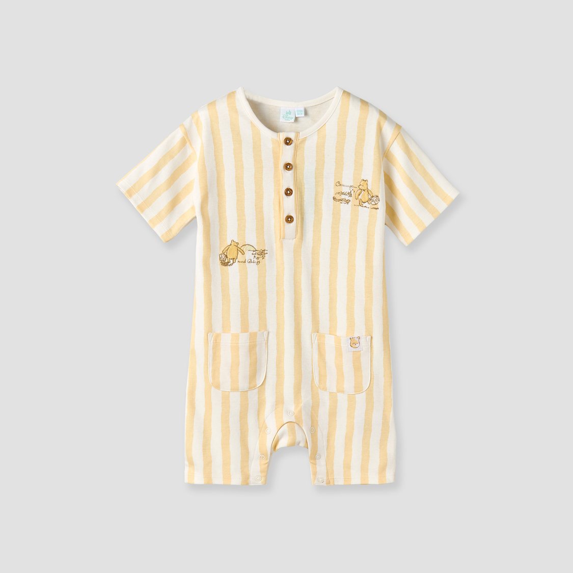 Juniors Winnie the Pooh Rompers with Snap Closure - Set of 2