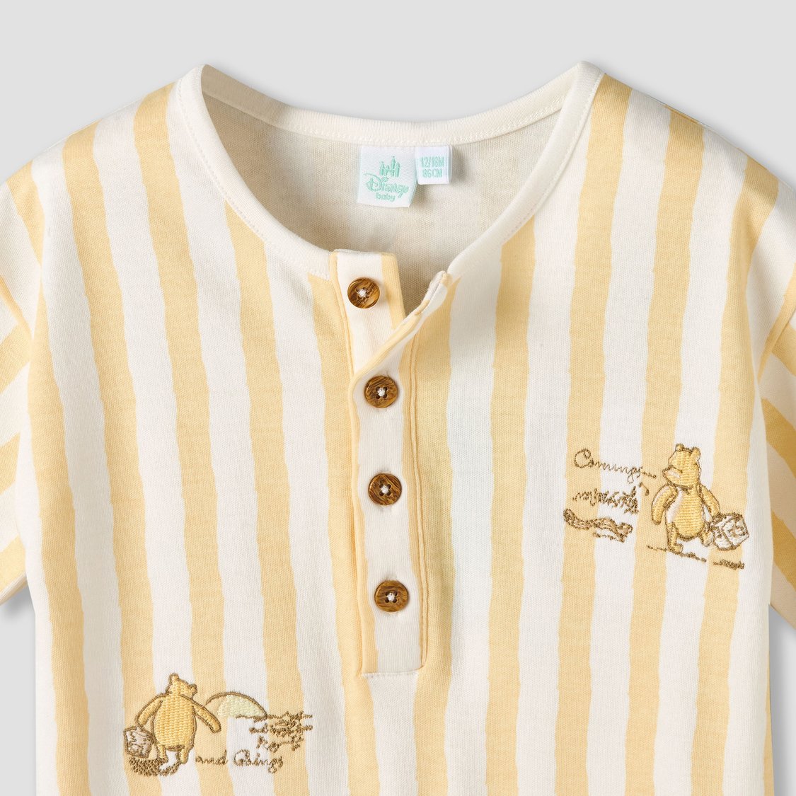 Juniors Winnie the Pooh Rompers with Snap Closure - Set of 2
