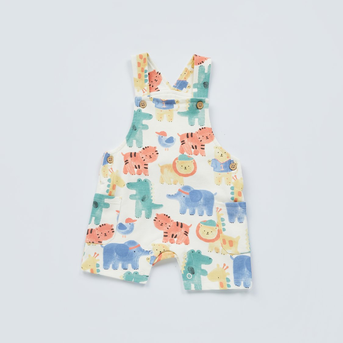 Juniors Printed Dungaree with T-shirt Set