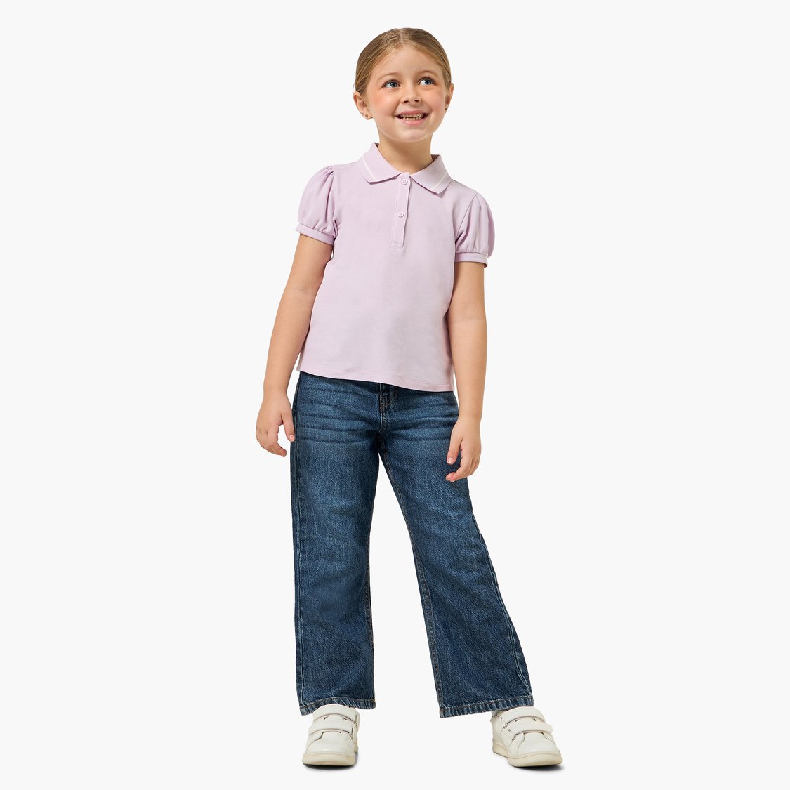 Juniors Solid Polo T-shirt