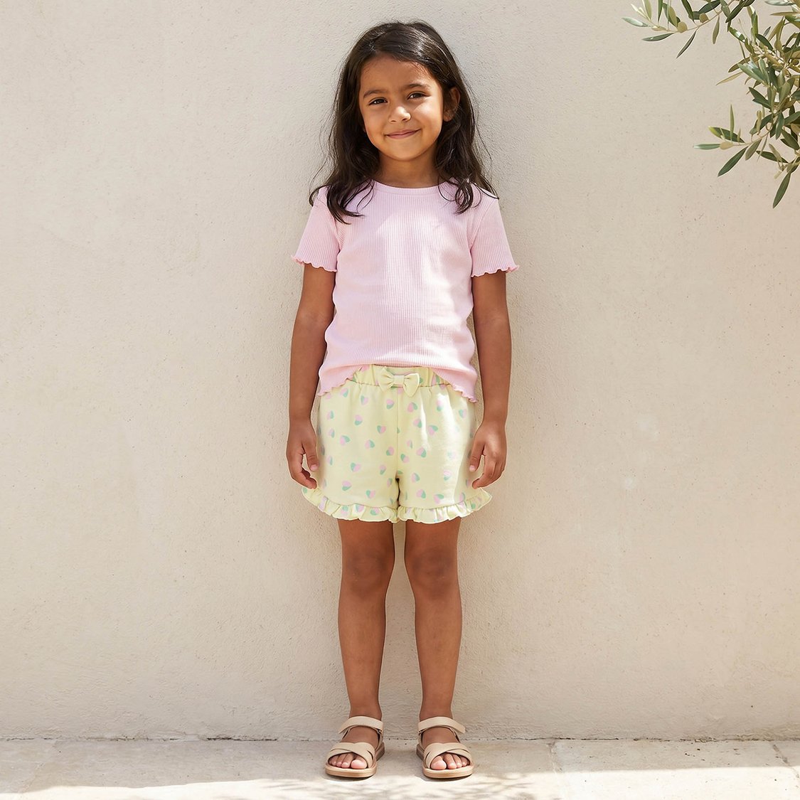 Juniors Heart Print Elasticated Shorts