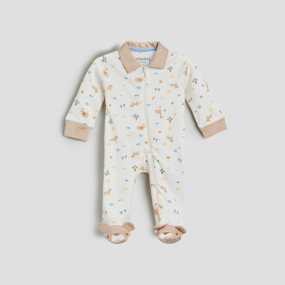 Juniors Printed Zipper Detail Sleepsuit
