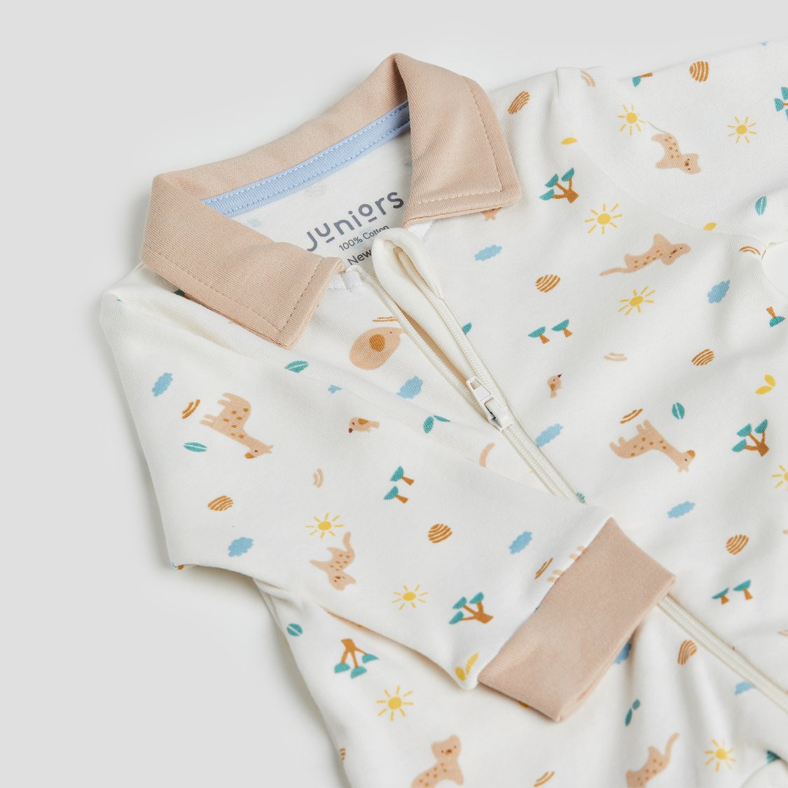 Juniors Printed Zipper Detail Sleepsuit