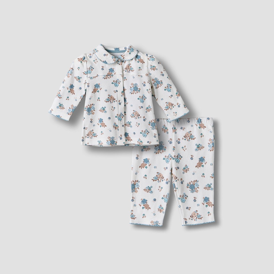 Juniors Floral Print Shirt with Pyjama Set