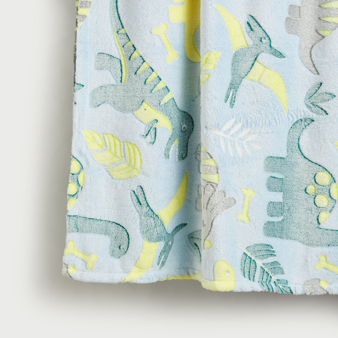 Juniors Dinosaur Print Glow-in-the-Dark Raschel Blanket - 150 x 100 cm