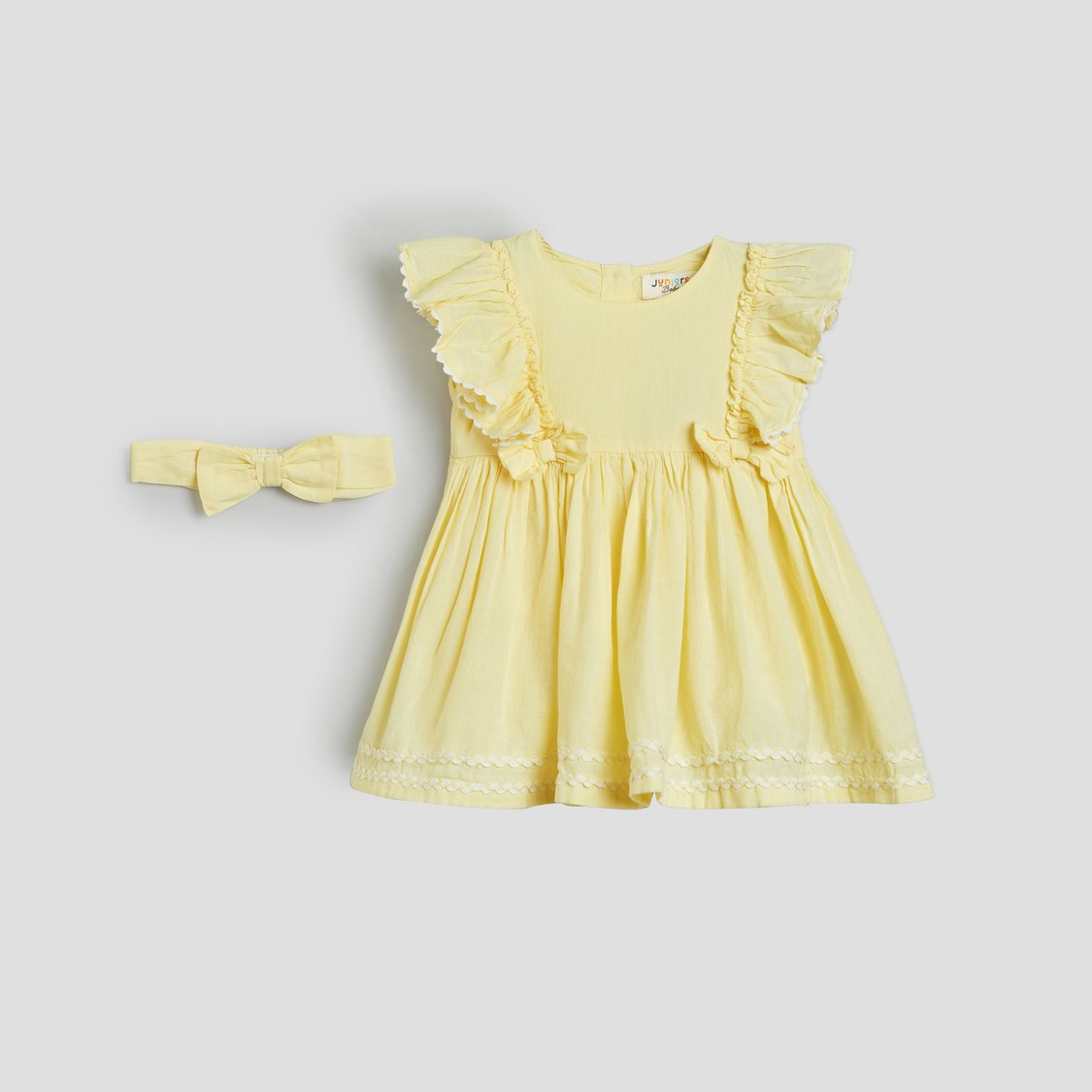 Juniors Frill A-line Dress with Headband