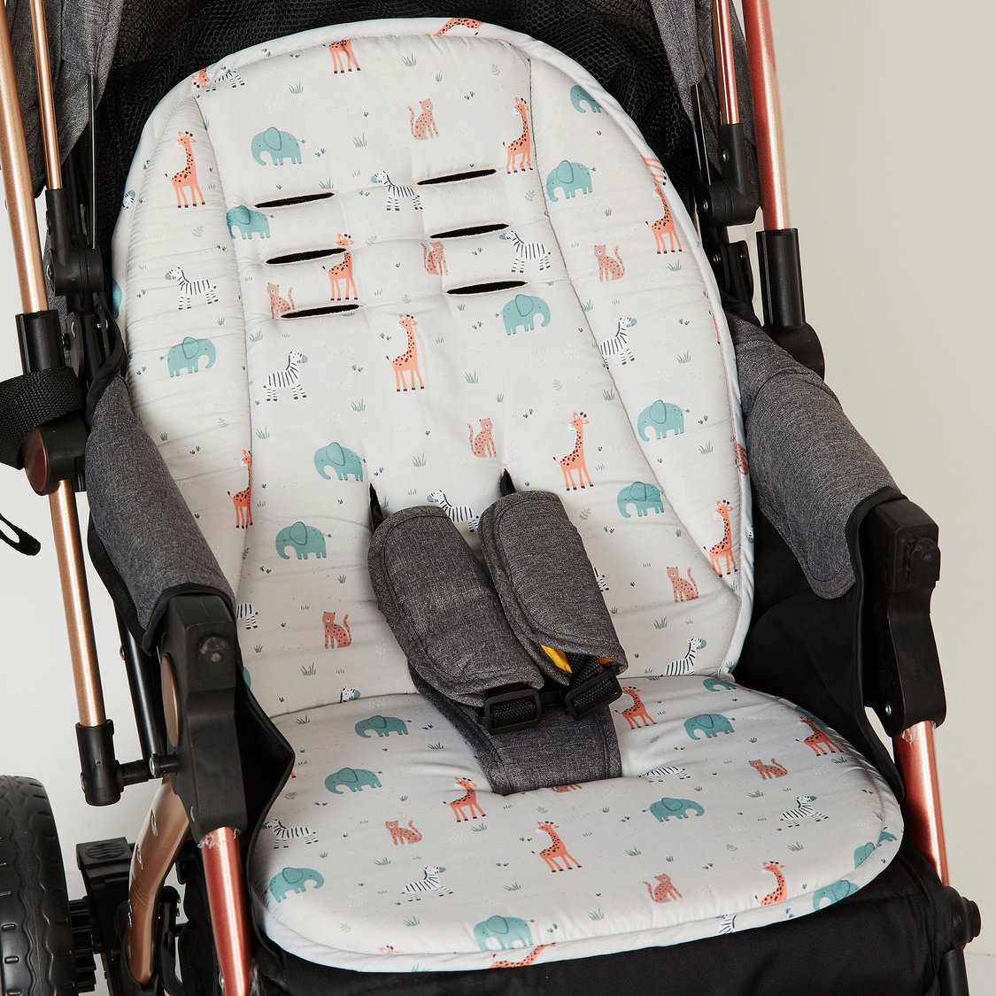 Juniors Printed Array Stroller Pad Cushion - 75 x 40 x 3 cm