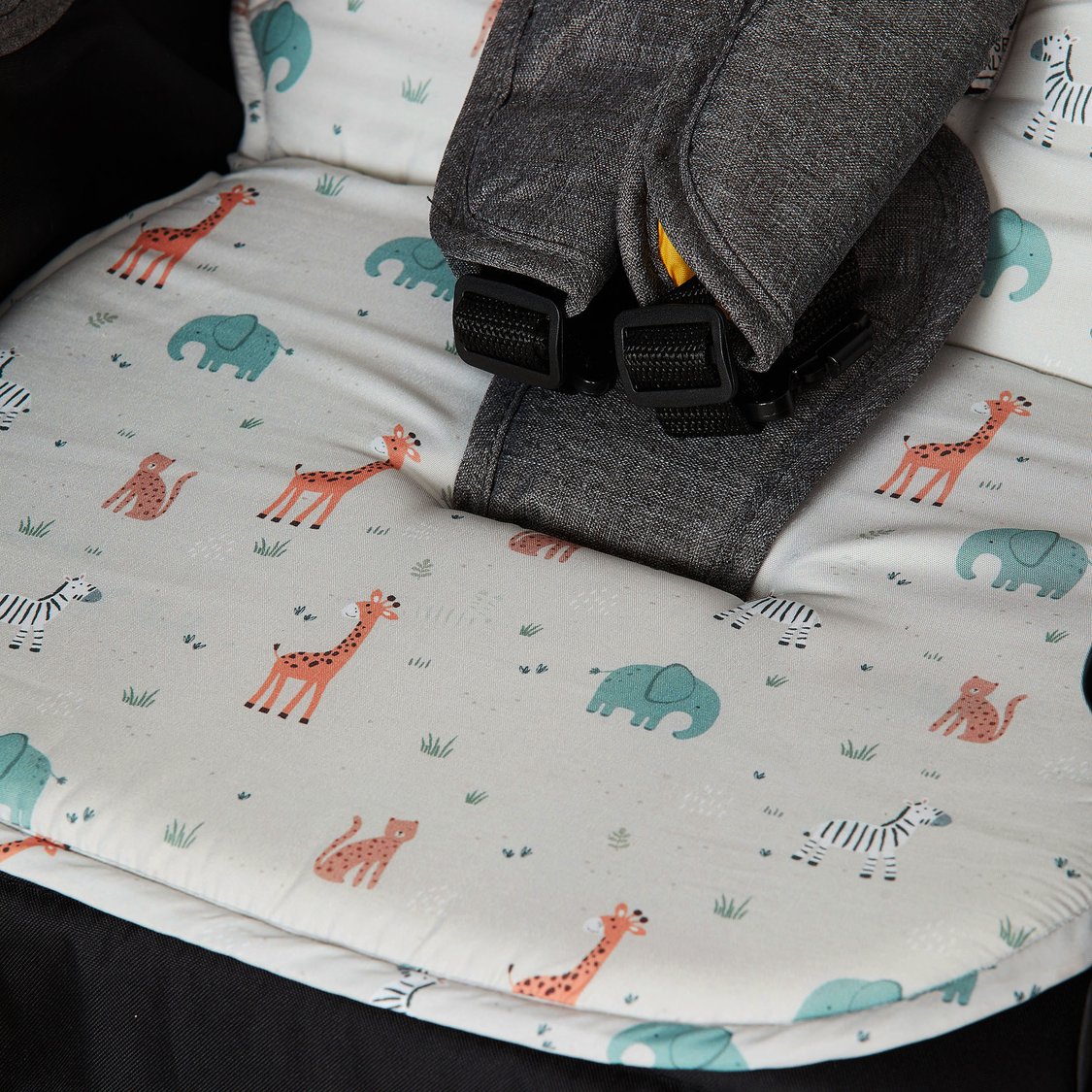 Juniors Printed Array Stroller Pad Cushion - 75 x 40 x 3 cm