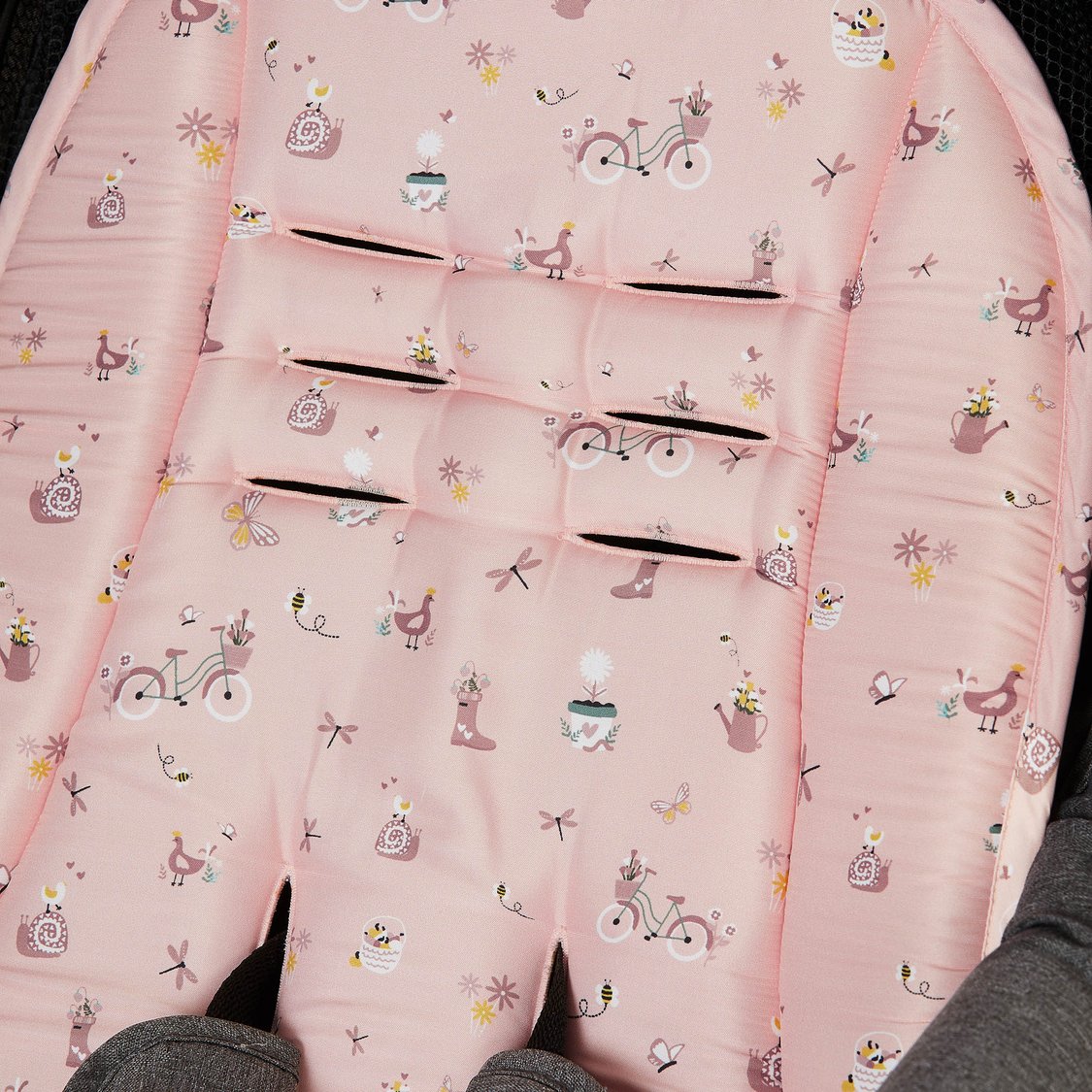 Juniors Printed Array Stroller Pad Cushion - 75 x 40 x 3 cm