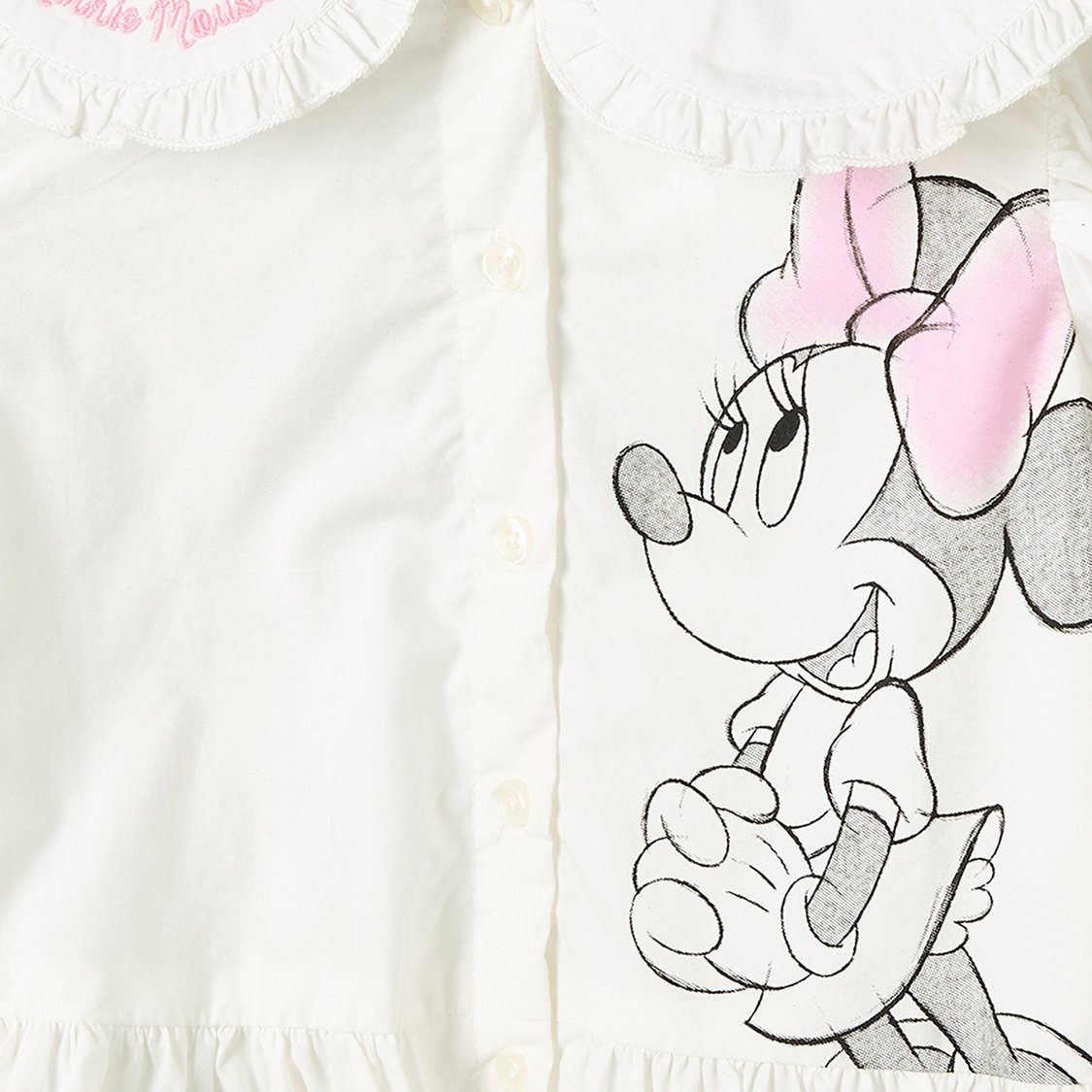 Juniors Minnie Mouse Print Peplum Top