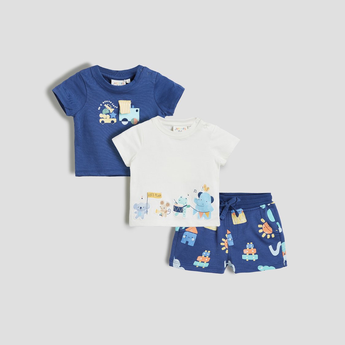 Juniors 3-Piece Printed T-shirt and Shorts Set