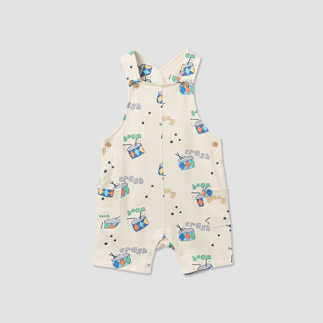 Juniors Printed Dungaree and T-shirt Set