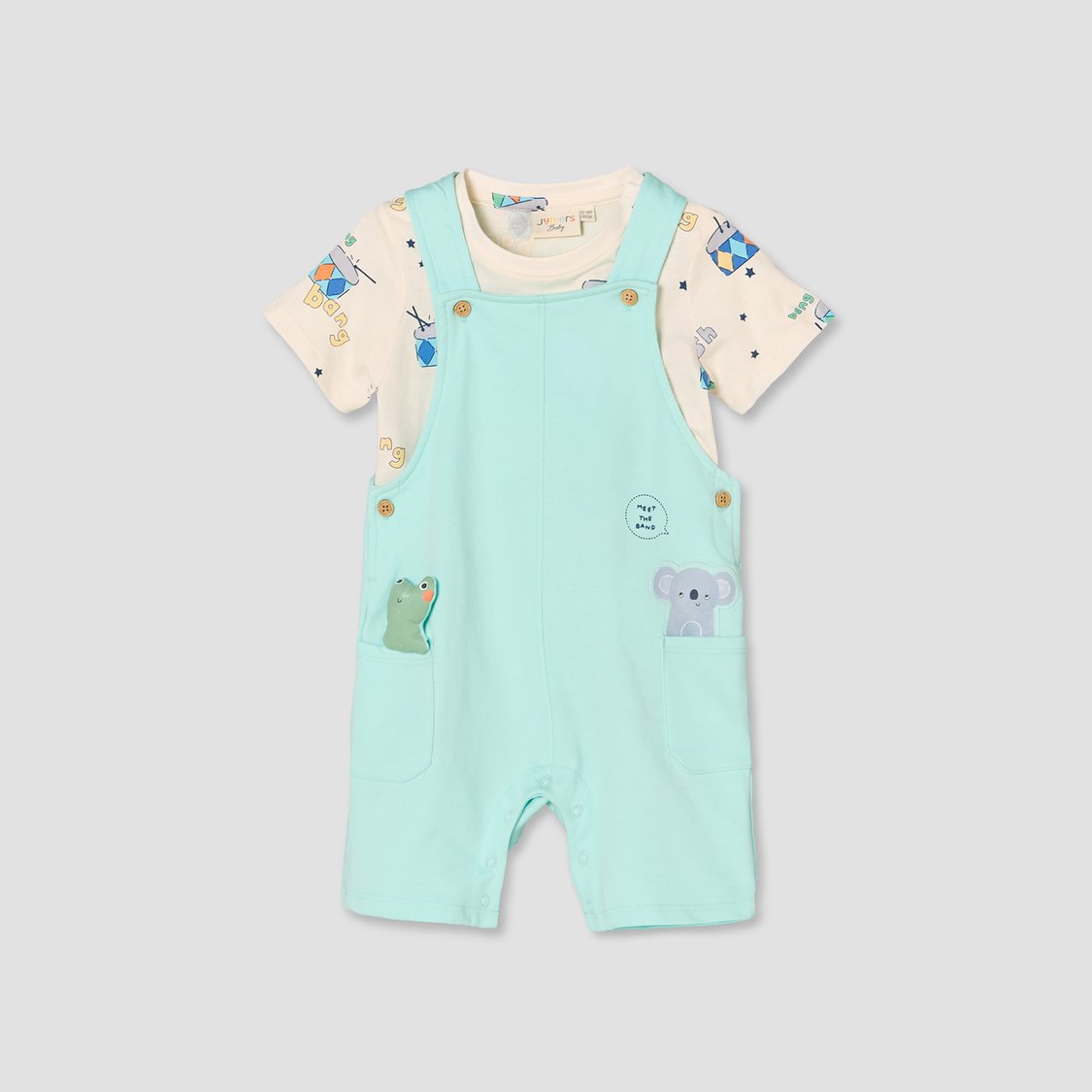 Juniors Applique T-shirt and Dungaree Set