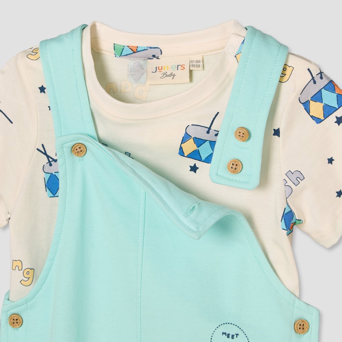 Juniors Applique T-shirt and Dungaree Set