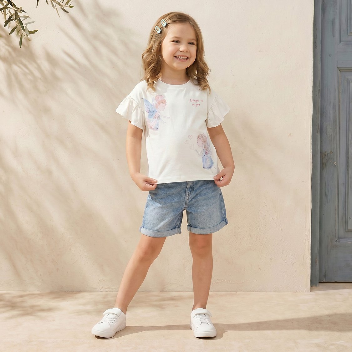 Juniors Fairy Print Top