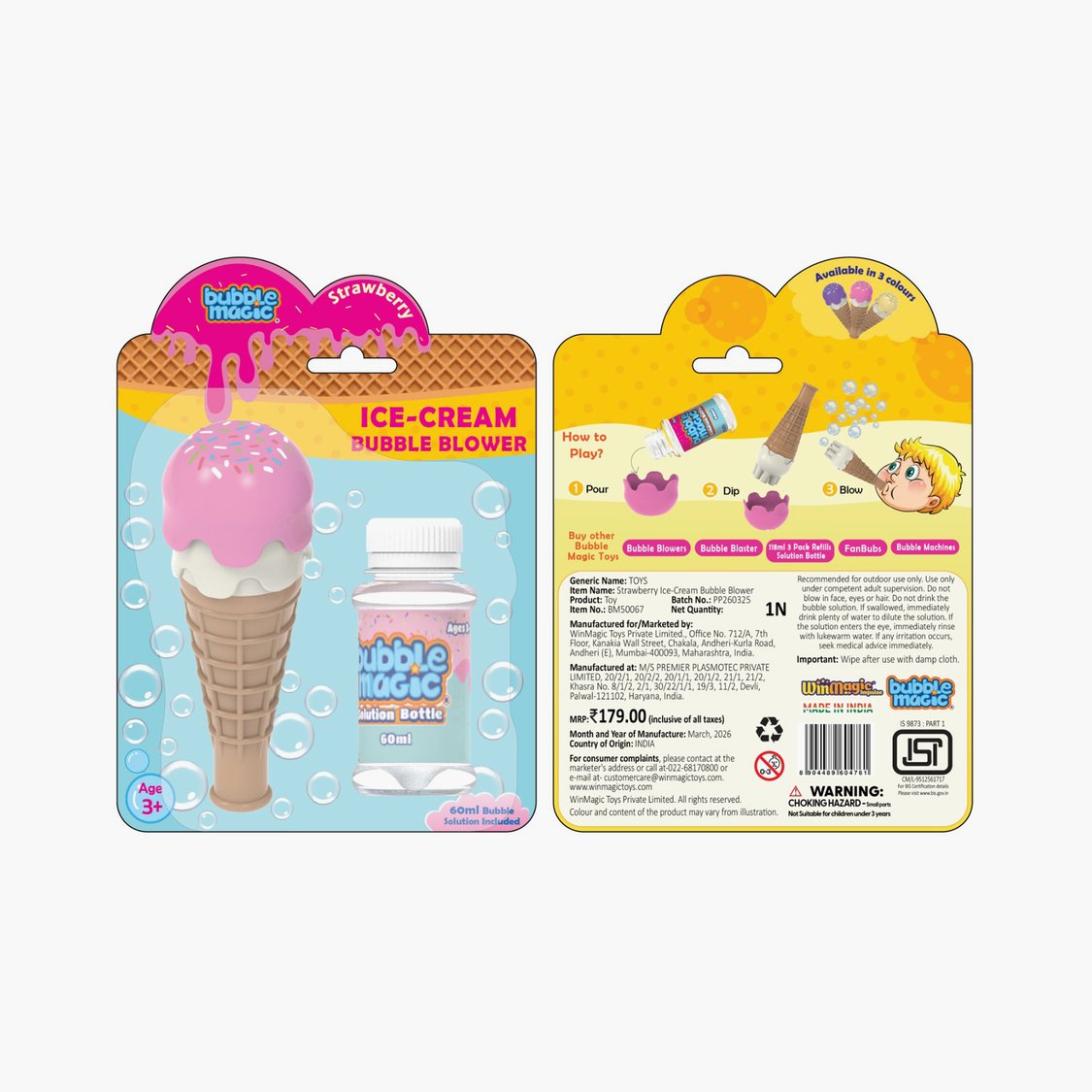 Bubble Magic Bubble Blower Toy - Strawberry Ice-Cream
