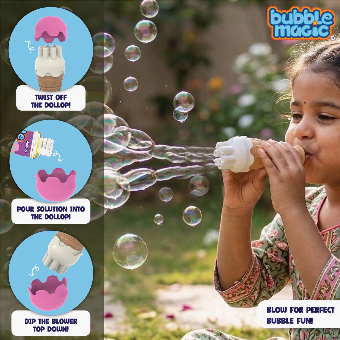 Bubble Magic Bubble Blower Toy - Strawberry Ice-Cream